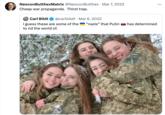 NeoconButthexMatrix Cheap war propaganda. Thirst trap. @NeoconButthex Mar 7, 2022 Carl Bildt @carlbildt Mar 6, 2022 I guess these are some of the to rid the world of. "nazis" that Putin has determined ...