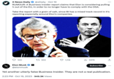 X News Daily @xDaily Oct 19 RUMOUR: A Business Insider report claims that Elon is considering pulling X out of the EU, in order to no longer have to comply with the DSA. Take the report with a grain of salt, since BI has a mixed track record in it's reporting especially around Elon's companies. 100 Elon Musk X @elonmusk 1 302 1,118 ılı 337K 企 X Yet another utterly false Business Insider. They are not a real publication. 2:23 PM Oct 19, 2023 949.3K Views Subscribe