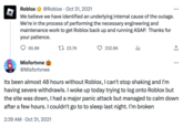 Roblox Down Copypasta | Know Your Meme