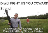 Druid: FIGHT US YOU COWARD Strahd: Today we are gonna find out: Can á Halfling Stop a Fireball a