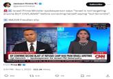 Jackson Hinkle @jacksonhinklle Israeli Prime Minister spokesperson says "Israel is not targeting anyone BUT CIVILIANS!" before correcting herself saying "but terrorists". MAJOR Freudian slip From Firas 2:51 PM - Nov 1, 2023-322.3K Views 965 מערך ההסברה משרד ראש הס BREAKING NEWS LIVE IDF CONFIRMS SECOND BLAST AT REFUGEE CAMP WAS FROM ISRAELI AIRSTRIKE CNN Tal Heinrich Spokesperson for Israeli PM Netanyahu S&P & 16.65 MENTS SHOW PATRICK DAI, 21, IS SCHEDULED TO APPEAR IN COURT TODAY AF NEWS CENTRAL 6.1K Diplomacy Directorate Minister's Office Subscribe 11K Via webex by CISCO Tel Aviv, Israel 8:11 PM 396