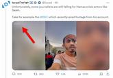 Israel Post About Saleh Aljafarawi 3 ישראל Israel @Israel - 4h Unfortunately, some journalists are still falling for Hamas crisis actors like Saleh. Take for example the @BBC which recently aired footage from his account. 302 1 283 1.2K il₁221K 口