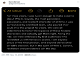 Dave Green @dgreenmachine < All iCloud For three years, I was lucky enough to make a movie about Wile E. Coyote, the most persistent, passionate, and resilient character of all time. I was surrounded by a brilliant team, who poured their souls into this project for years. We were all determined to honor the legacies of these historic characters and actually get them right. Along the ride, we were embraced by test audiences who rewarded us with fantastic scores. I am beyond proud of the final product, and beyond devastated by WB's decision. But in the spirit of Wile E. Coyote, resilience and persistence win the day. 3 2:51 AM - Nov 10, 2023 851.7K Views Done