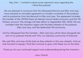 Hey, Fam - I wanted to share some important news regarding the I Think Not podcast. We are pleased to announce that the Obsessed Network and Ellyn and Joey have reached an amicable agreement to transfer ownership of the podcast and its production from the Network to Ellyn and Joey. The agreement includes the transfer of the ITN RSS feed, all relevant social media accounts, and the ITN Patreon account. The change will take effect on September 15th, 2023. We are confident that this transition aligns with the best interests of the podcast, Ellyn and Joey, and the dedicated ITN community. And for Obsessed Fest this October - Ellyn and Joey will be there alongside the rest of our podcast friends and YOU, our fabulous community of listeners! We wish Ellyn and Joey all the best as they embark on this new chapter. And we look forward to seeing / Think Not continue to grow with these two at the helm. Thank you for your continued support and understanding during this transition. xoxo, Patrick