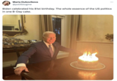 Maria Dubovikova @politblogme Biden celebrated his 81st birthday. The whole essence of the US politics in one B-Day cake.