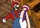 Drawn by me, based on the infamous scene where Mario attempts to punch a child in SMRPG