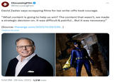 4 DiscussingFilm > @DiscussingFilm David Zaslav says scrapping films for tax write-offs took courage. "What content is going to help us win? The content that wasn't, we made a strategic decision on. It was difficult & painful... But it was necessary." (Source: theverge.com/2023/11/29/239...) Traduire le post 1:04 PM 29 nov. 2023 1,3 M vues
