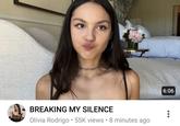 BREAKING MY SILENCE Olivia Rodrigo 55K views • 8 minutes ago · 6:06 ●●●
