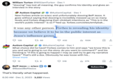William Turton @WilliamTurton. Dec 1 "doxxing" has lost all meaning. the guy confirms his identity and gives an interview in the story Autism Capital @AutismCapital. Dec 1 New Forbes article on e/acc and unfortunately doxxing Beff Jezos. It goes without saying that doxxing is incredibly messed up on so many levels and Forbes disguising their clickbait intentions as "This is in the world's public interest" is so f**ked up. forbes.com/sites/emilybak... it was any other person. Forbes is revealing his identity because we believe it to be in the public interest as Jezos's influence grows. 126 12 1 66 Autism Capital @AutismCapital. Dec 1 What choice did he have? Forbes comes to him and says "we know this is you and we're going to run the story. do you want to comment?" and his thinking is "if this is going to happen I may as well try to get my narrative heard." That's still a dox. Obviously he was loose with his... Show more 178 Beff Jezos - e/acc @BasedBeffJezos • That's literally what happened. 6:30 AM · Dec 2, 2023 3,222 Views 432 ₁155K 518 口企 ₁27K 口企 Subscribe