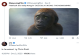 4 Discussing Film @DiscussingFilm . Dec 3 First look at a baby Kong in 'GODZILLA X KONG: THE NEW EMPIRE'. 654 13.7K cris @Deportes ConCris Is he voiced by Chris Pratt 4:20 PM Dec 3, 2023 171.7K Views 44K ₁5.9M 口企