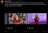 Bravoholic @SlutFromDee90s. 4h I just know Wendy Williams would have had a feel day reporting about Diddy's alleged power bottom parties he usee to throw. My sis needs that purple chair back or a podcast! HOW YOU DOIN' II GIF ALT 10 15 146 Wendy GIF ALT 18K 口企