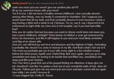 emily-youcis May 20, 2013 (Updated May 20, 2013) oohh one more just one more!! give me another ples sirY!!! fill up my comment boxes with your love!! Yes it is true, I did not have a healthy normal childhood, i was sexually abused among other things, now my family is somewhat in shambles. But I suppose you would deem that all my fault, and that i probably deserve it even because i made a dog having a drink and a wank in my Cartoons. Go on, say it, say i deserved to be molestered at night while my mom was in teh hospital, say it you bad bad wittle boy!! Now you do realize that just becuase you went to disney world does not mean you had a good childhood, amiright? Infact plenty of children a year get sodomized by those rat characters, just like it will happen to you and your most likely wretched c----flap of an obese wife. And yet i can still feel joy and love and pleasure and the highest of highs. Animating is probalby the closest i've come to heaven in my life. And that's what i Get out of it. The most you probably get out of your wife every night is a few whalish moans before her dried p---- repells your chafed limp d--- once again, and you go to slep unsatisfied and angry for having to lie beside that lard-filled ass, unsatisfied and angry just like your reviews. Yes i Doo find a great kick out of the peopel finding me offensive, it does give me teh chuckles!!! Just like i've gotten a kick out of your wonderful walls of text, deer sir! Oh pels, Pellsss just give me one more just one more wallples comon tell me again how s----- i am yeshh i lovveve itt <3 your biggest fan, Emily R. Youcis