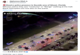 Possible origin of aliens rumor Alphonsus Olieh Jr. @AlphonsusOlieh Massive police presence in Bayside area of Miami, Florida Witness claims they saw "creatures" or "Beings" walking at the mall. Black helicopters are now also on the scene. #Bayside Miami Florida 0:29 From RAW SALERTS 10:55 PM. Jan 1, 2024 :