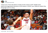 Miami Heat jay @listenupnerds "there are 7 foot tall aliens inside of the miami mall" alright look, Zydrunas Ilgauskas became a US citizen in 2013. you need to watch the language you're using 11:04 AM. Jan 5, 2024 HEAT 11 HEAT 18