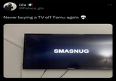 Gio @Palace_gio Never buying a TV off Temu again SMASNUG SMASNUG