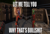 SWTOR - Hyde telling Zeek why A screenshot from the game star wars old republic turning into a meme