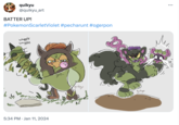 quikyu @quikyu_art BATTER UP! #PokemonScarletViolet #pecharunt #ogerpon mhv waggle waggle 5:34 PM Jan 11, 2024 SAGA quikyu quik yu