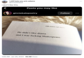 i still hate you eric adams @sonyashea3 i don't like this. Posts you may like ginniebalepoetry Follow 1:05 AM • Jan 29, 2023 96.5M Views DRAMA QUEEN He didn't like drama and I was f------ Shakespeare. :