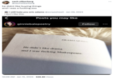 zach silberberg @zachsilberberg he didnt like buying things and i was a f------ zoo i still hate you eric adams @sonyashea3 Jan 29, 2023 i don't like this. Posts you may like ginniebalepoetry Follow 10:09 AM - Jan 15, 2024 628.8K Views DRAMA QUEEN He didn't like drama and I was f------ Shakespeare. ... :
