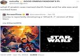 estrella @estrellaguars GOOD OMENS FANDOM'S PL what if anakin was named darth freak and he ate ass and sucked toes ScreenTime @screentime. Jan 12 Disney is reportedly developing a ‘What If...?' version of Star Wars via @Daniel RPK 12:01 AM • Jan 13, 2024 · 2,933 Views : STAR WARS