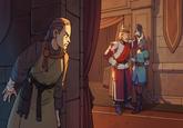 Pictured: King Odar the Brave being seen with his lover Alassi, by his wife Queen Ysabel. King Odar was assassinated the next day. apparently this is official. This from mobile game btw.