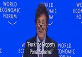 WORLD ECONOMIC FORUM C ORLD OMIC JM w "F--- the Property ECC Ponzi Scheme" F WC ECOM FO WORLD TONOMIC usוחב: