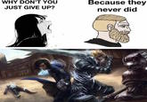 WHY DON'T YOU JUST GIVE UP? Because they never did