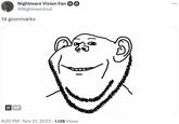 Nightmare Vision Fan @Nightowlchud 14 goonmarks II GIF 9:20 PM Nov 21, 2023 1,128 Views . :