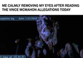 ME CALMLY REMOVING MY EYES AFTER READING THE VINCE MCMAHON ALLEGATIONS TODAY captains log date: 1:23:2040 time ref: 02.04.01