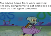 Me driving home from work knowing I'm only going home to eat and sleep so I can do it all again tomorrow 35