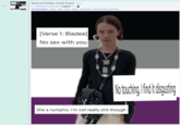 217 No sex with you No tacting d hospising asexual bladee mood board i.redd.it Submitted 4 years ago by dogshid 15 comments share save hide report crosspost hide all child comments [Verse 1: Bladee] No sex with you DID No touching, Ifind it disgusting She a nympho, I'm not really s--- though