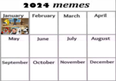 2024 memes January February March April May June July August September October November December