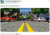 Sonic the Hedgehog ✔ @sonic_hedgehog I grew up on these streets. ALT 00:03:37 005 50 19 7:36 PM Jan 9, 2024 · 1M Views . Brake B :