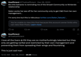 Koefficient @TheKoefficient Dec 26, 2023 Bro this behavior is reminding me of the Smash Community vs Nintendo relationship Selen works her ass off for her community only to get C&D from her own management... I'm sorry bro but this is ridiculous twitter.com/Selen_Tatsuki/... You're unable to view this Post because this account owner limits who can view their Posts. Learn more 63 ● Koefficient @TheKoefficient 511 8.2K This is just sad man 12:52 AM Dec 26, 2023 29.9K Views ₁210K 口企 I love all the livers @ EN they are so motherfuckingly talented but they only are getting nerfed and restricted by their own management and preventing them from spreading their wings and flourishing :