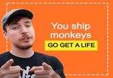 imgflip.com You ship monkeys GO GET A LIFE