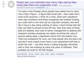188 { '|||| People way over-estimate how many high-paying fake email jobs there are (especially now) (self.redscarepod) submitted 8 months ago by crabapple247 I've seen a few threads where people have asked how to crack into a high 5 figure - 6 figure fake email jobs... they really don't exist much anymore. I think for a time, when tech valuations were way overblown and these companies had endless funding, you could work a non-tech job at a big tech company and work like 4 hours a day doing nothing of value. I have friends that did that, but they're almost all laid off now. Now that most of these jobs are slashed, and most of senior management is dealing with recession anxiety, companies are highly scrutinize the roles of anyone taking away a significant chunk from the bottom line. There are exceptions for sure, but most people who are paid a lot and don't work insane hours have a very specialized skill that is worth the cost - say they know a coding language extremely well or they are amazing at using one piece of software. They probably do exist for 40-50k though. 36 comments source share save hide report crosspost hide all child comments