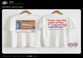 seth @SethxDecker Hardest merch ever pepsi KIRKLAND POUND PLUS ALL BEEF HOT DOG AND 20 oz. SODA (with Reti 1.50 12:20 AM May 29, 2023 5.7M Views "If you raise the [price of the] f***ing hot dog, I will kill you." COSTCO CO-FOUNDER TO THE CEO :