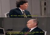 Mr. Putin, why did you invade Ukraine? I am just coming to that. You see on May 28th, 2016, a gorilla was shot at the Cincinnati zoo...