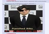 >>68915603 # Anyone who doesn't speak fluent Japanese will ve terminated. Anonymous 02/13/24(Tue)12:13:53 No.68926092 ► File: punishedriku.png (141 KB, 383x564) ANY COLO | 38| >>68899973 # N' 인 Punished Riku A man denied his vacht