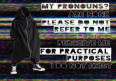 WWW MY PRONOUNS? ARE NONE PLEASE DO NOT REFER TO ME DO NOT PERCEIVE ME FOR PRACTICAL PURPOSES I DO NOT EXIST