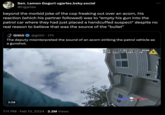 Sen. Lemon Gogurt ugarles.bsky.social @Ugarles beyond the morbid joke of the cop freaking out over an acorn, his reaction (which his partner followed) was to *empty his gun into the patrol car where they had just placed a handcuffed suspect* despite no real reason to believe that was the source of the "bullet" Githii @githii. 17h The deputy misinterpreted the sound of an acorn striking the patrol vehicle as a gunshot. 3:08 7:11 PM. Feb 13, 2024 2.2M Views 2023-11-12 09:29:55 -0600 AXON BODY 3 X60A72520 : BETIVITY