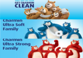 DON'T JUST GET CLEAN GET CHARMIN CLEAN Charmin Ultra Soft Family Charmin Ultra Strong Family
