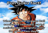 Fun Goku fact! Whenever new Dragon Ball content is released, cartel activity drops significantly for about two days.