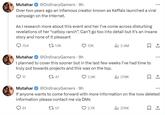 mutahar Mutahar @OrdinaryGamers 9h Over two years ago an infamous creator known as Keffals launched a viral campaign on the Internet. As I research more about this event and her I've come across disturbing revelations of her "catboy ranch". Can't go too into detail but it's an insane story and none of it pleasant 754 1.1K 12K 91 Mutahar @OrdinaryGamers 9h · I planned to cover this sooner but in the last few weeks I've had time to truly put towards projects and this was on the top. 17 1247 2.9K ılı 2.4M 2.7K il₁ 278K Mutahar @OrdinaryGamers. 9h If anyone wants to come forward with more information on the now deleted information please contact me via DMs 12 57 口企 il₁ 276K