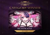THE STREAMER AWARDS CATEGORY WINNER IRONMOUSE BEST VTUBER TWITCH.TV/QTCINDERELLA THESTREAMERAWARDS.COM O O O