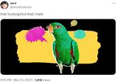 zara @stockindonut that f------ bird that i hate 9:10 PM - Mar 23, 2023 1,818 Views