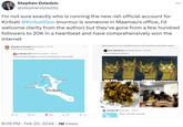Stephen Dziedzic @stephendziedzic I'm not sure exactly who is running the new-ish official account for Kiribati @KiribatiGov (murmur is someone in Maamau's office, I'd welcome clarity from the author) but they've gone from a few hundred followers to 20K in a heartbeat and have comprehensively won the internet Republic of Kiribati @KiribatiGov. Feb 19 Fine. You're not invited La Doctora @VoxDocVoxDei. Feb 18 I think Kiribati just gave up when it came time to name cities. 1.9K Paris Poland London 44K Banana Kiribati 580K 27M 8:09 PM Feb 20, 2024 1M Views ... talking about a fruit, what Minions are, and what the word phallic means. Alex Wave Diver @AlexWave Diver - Feb 20 x.com/VoxDocVoxDei/s... POLAND PARIS Lavader @Lavader. Feb 16 LONDON BANANA What is Kiribati cooking? : @garvitmemes