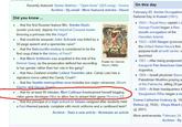 Recently featured: Nestor Makhno "Open Arms" (SZA song) Dookie Archive - By email. More featured articles. About Did you know... .... that the first Russian feature film, Stenka Razin (poster pictured), depicts the historical Cossack leader throwing a princess into the Volga? .... that would-be assassin John Schrank was foiled by a 50-page speech and a spectacles case? .... that the Balconcillo mutiny is considered to be the first coup d'état in the history of Peru? СТЕНЬКА-РАЗИНЪ .... that Marie Vuillemin was acquitted in the trial of the Bonnot Gang, as the prosecution defined her according to her gender rather than her role in the gang? .... that New Zealand wrestler Leilani Tominiko (aka. Candy Lee) has a signature move called the Candy Crush? Poster for Stenka Razin (1908) .... that the Seattle metropolitan area includes two major volcanoes, Mount Rainier and Glacier Peak2 .... that for at least 90 minutes, Mori Calliope livestreamed herself begging video game developer Atlus to allow her to stream their game Persona 3? .... that the principal of a high school in Taiwan resigned after students held a Nazi-themed parade, complete with mock uniforms and a cardboard tank? Archive Start a new article. Nominate an article On this day February 25: Soviet Occupation National Day in Kuwait (1961) 1843 - Royal Navy captain Lo George Paulet began a five- month occupation of the Hawaiian Islands. 1933-USS Ranger (pictured the United States Navy's first purpose-built aircraft carrier, w launched. 1951 - After being postponed inaugural Pan American Gam Argentina. 1994-Israeli physician Baruc Palestinian Muslims praying a of the Patriarchs, killing 29 pe • 2009 - At their headquarters i Bangladesh Rifles began a m Emma Catherine Embury (b. 18 Britton (d. 1934). Divya Bharti ( (d. 2001) More anniversaries: February 24 Archive. By