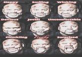 Shaq Faces Labeled  Happy SMAR Smiling Winking Devious Jovial Uncomfortable opnar & Chuckling Freaky Surprised