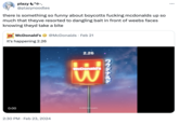 plazy C***. @plazynoodles there is something so funny about boycotts f------ mcdonalds up so much that theyve resorted to dangling bait in front of weebs faces knowing theyd take a bite WWcDonald's @McDonalds • Feb 21 it's happening 2.26 0:00 2:30 PM Feb 23, 2024 2.26 WcDonald's W Ⓒ2024 McDonald's. ….. :